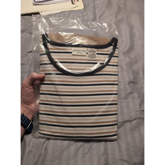 ST Johns Bay Women's Short Sleeve Striped Shirt Plus Size 2X NIP - Picture 1 of 5